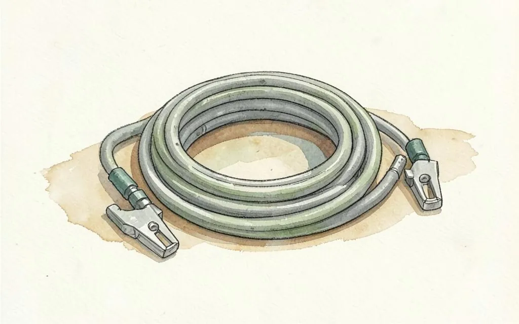 Watercolour illustration of a coiled insulation test lead